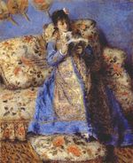Ренуар Мадам Моне читант 1872г