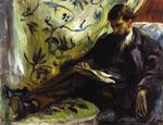 Ренуар Портрет читающего Эдмона Мэтра 1871г