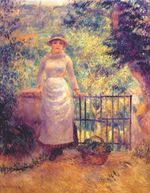 Ренуар Алина у ворот Девочка в саду 1884г