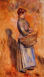 Ренуар Пейзаж со стоящей крестьянкой 1884г