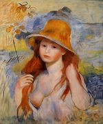 Ренуар Молодая женщина в соломенной шляпе 1884г