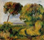 Ренуар Бретонский пейзаж с деревьями и болотом 1892г