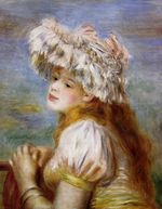 Ренуар Девушка в кружевной шляпе 1891г