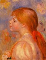 Ренуар Девушка с красной лентой в волосах 1891г