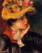 Ренуар Молодая женщина в желтой шляпе 1894г