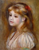 Ренуар Девочка с красной заколкой в волосах 1890г