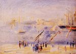 Ренуар Старая пристань в Марселе Лодки и люди 1890г