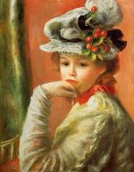 Ренуар Девушка в белой шляпе 1891г