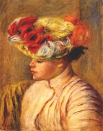 Ренуар Женщина в шляпе с цветами 1892г