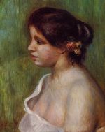 Ренуар Бюст девушки с цветком в волосах 1898г