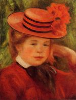 Ренуар Девушка в красной шляпе 1899г