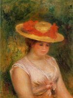 Ренуар Женщина в соломенной шляпе 1901г
