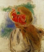 Ренуар Девушка в шляпе с цветами 1905г