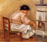 Ренуар Женщина топит печь 1912г