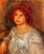 Ренуар Девушка в красной шляпе 1913г