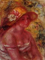 Ренуар Бюст девушки в соломенной шляпе 1917г