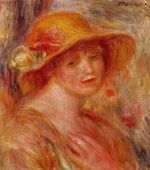Ренуар Женщина в соломенной шляпе 1918г